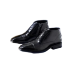 Handcrafted Black Leather Cap Toe Chukka Boots | Elegant Men's Dress Shoes