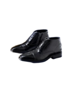Handcrafted Black Leather Cap Toe Chukka Boots | Elegant Men's Dress Shoes