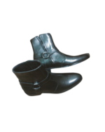 Handcrafted Black Leather Side-Zip Boots | Elegant Men's Dress Shoes with Rounded Strap - Image 9