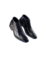 Handcrafted Black Leather Cap Toe Chukka Boots | Elegant Men's Dress Shoes - Image 3