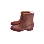 Handcrafted Chocolate Brown Leather Wing Tip Boots | Elegant Men's High Ankle Lace-Up Shoes