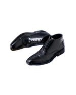 Handcrafted Black Leather Cap Toe Chukka Boots | Elegant Men's Dress Shoes - Image 4