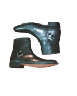 Handcrafted Black Leather Side-Zip Boots | Elegant Men's Dress Shoes with Rounded Strap - Image 4