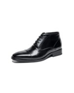 Handcrafted Black Leather Cap Toe Chukka Boots | Elegant Men's Dress Shoes - Image 5