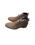 Handcrafted Tobacco Suede Cap Toe Boots | Elegant Men's Lace-Up Dress Shoes - Image 7