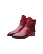 Handmade Burgundy Leather Jodhpur Boots | Premium Men's Dress Shoes