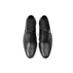 Handcrafted Black Leather Wing Tip Brogue Oxford Shoes | Elegant Men's Lace-Up Dress Footwear