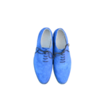Handcrafted Blue Suede Wing Tip Brogue Oxford Shoes | Elegant Men's Lace-Up Dress Footwear