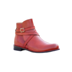 Handmade Burgundy Color Genuine Leather Stylish Rounded Strap Jodhpurs Dress Boots
