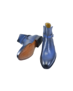 Handmade Blue Genuine Leather Jodhpurs Boots – Premium Leather, Lace-Up, Durable & Comfortable - Image 2