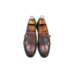 Handmade Brown Genuine Leather Monk Strap Shoes – Premium Leather, Stylish & Comfortable for Men