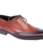Handcrafted Black & Burgundy Leather Wing Tip Brogue Oxford Shoes | Elegant Men's Two-Tone Lace-Up Dress Footwear - Image 3