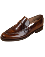 Handmade Brown Leather Loafers for Men – Genuine Calf Leather Slip-On Shoes | Sizes 7-14 - Image 4