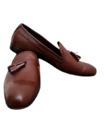 Handmade Brown Leather Loafers for Men – Premium Calf Leather Slip-On Shoes | Size 7-14 - Image 3