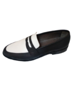Handcrafted White & Black Leather Loafers – Genuine Calf Leather | Sizes 7-14 - Image 3