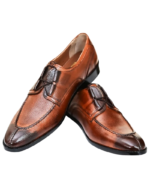 Handcrafted Tan Leather Split Toe Oxford Shoes | Elegant Men's Lace-Up Dress Footwear - Image 2