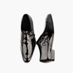 Handmade Black Leather Monk Strap Shoes for Men | Genuine Leather, Leather Sole, Size 7-14