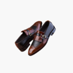 Handmade Brown Leather Monk Strap Shoes – Genuine Leather Sole | Sizes 7-14