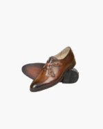 Handmade Brown Genuine Leather Monk Strap Shoes for Men | Premium Comfort & Classic Style