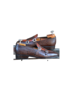 Handmade Brown Genuine Leather Monk Strap Shoes – Premium Leather, Stylish & Comfortable for Men - Image 7