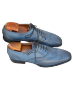 Handcrafted Zinc Leather Wing Tip Oxford Shoes | Elegant Hand-Painted Men's Lace-Up Dress Footwear - Image 3
