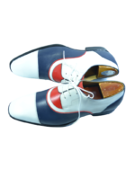 Handcrafted Triple Tone Leather Oxford Shoes | Elegant Hand-Painted Men's Lace-Up Dress Footwear - Image 3
