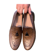 Handmade Brown Leather Loafers for Men – Genuine Calf Leather Slip-On Shoes | Sizes 7-14 - Image 4