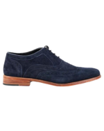 Handcrafted Navy Blue Suede Wing Tip Brogue Shoes | Elegant Men's Lace-Up Dress Footwear - Image 7