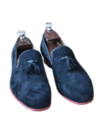 Premium Handmade Black Leather Loafers for Men | Genuine Calf Suede, Leather Sole, Size 7-14 - Image 5
