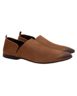 Handmade Camel Color Full Grained Genuine Calf Leather Stylish Loafers Slip-On Pumps Dress Shoes - Image 4