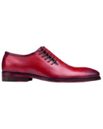 Handcrafted Burgundy Leather Whole Cut Side Lace-Up Oxford Shoes | Elegant Men's Dress Footwear - Image 3