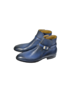 Handmade Blue Genuine Leather Jodhpurs Boots – Premium Leather, Lace-Up, Durable & Comfortable - Image 3