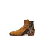 Handcrafted Leather Side Zipper Boots – Genuine Calf Leather | Black & Tan | Sizes 7-14 - Image 2