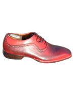 Handcrafted Burgundy & Red Leather Oxford Dress Shoes | Elegant Men's Two-Tone Lace-Up Footwear - Image 2