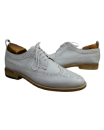 Handcrafted White Leather Wing Tip Brogue Oxford Shoes | Elegant Men's Lace-Up Dress Footwear - Image 3