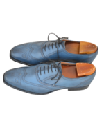 Handcrafted Zinc Leather Wing Tip Oxford Shoes | Elegant Hand-Painted Men's Lace-Up Dress Footwear - Image 4