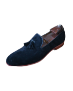 Premium Handmade Black Leather Loafers for Men | Genuine Calf Suede, Leather Sole, Size 7-14 - Image 6