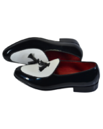 Handmade Black & White Leather Loafers for Men - Genuine Calf Leather | Sizes 7-14 - Image 2
