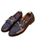 Elegant Dark Tan Leather Loafers – Handmade Shoes for Men (Sizes 7-14) - Image 4