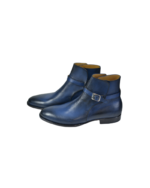 Handmade Blue Genuine Leather Jodhpurs Boots – Premium Leather, Lace-Up, Durable & Comfortable - Image 4