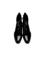 Discover premium Handmade Black Leather Side Zipper Boots for Men. Made with genuine calf leather and leather soles, these boots are perfect for formal and casual wear. Available in sizes 7-14. - Image 4