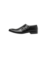 Handmade Black Color Genuine Leather Classic Double Buckle Strap Brogue Toe Drerss Shoes - Image 6