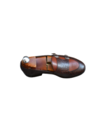 Handmade Brown Genuine Leather Monk Strap Shoes – Premium Leather, Stylish & Comfortable for Men - Image 8
