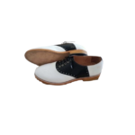 Handcrafted Black & White Leather Derby Shoes | Elegant Hand-Painted Men's Lace-Up Dress Footwear