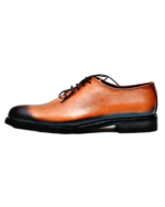 Handcrafted Tan Leather Whole Cut Hand-Painted Oxford Shoes | Elegant Men's Lace-Up Dress Footwear - Image 6