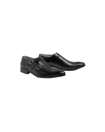 Handmade Black Color Genuine Leather Classic Double Buckle Strap Brogue Toe Drerss Shoes