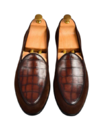 Handmade Brown Leather & Suede Loafers for Men | Premium Slip-On Shoes with Leather Sole - Image 6