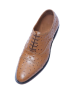 Handcrafted Tan Brown Ostrich Textured Leather Cap Toe Oxford Shoes | Elegant Men's Lace-Up Dress Footwear - Image 5