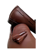 Handmade Brown Leather Loafers for Men – Premium Calf Leather Slip-On Shoes | Size 7-14 - Image 6