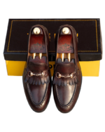 Elegant Dark Tan Leather Loafers – Handmade Shoes for Men (Sizes 7-14) - Image 5